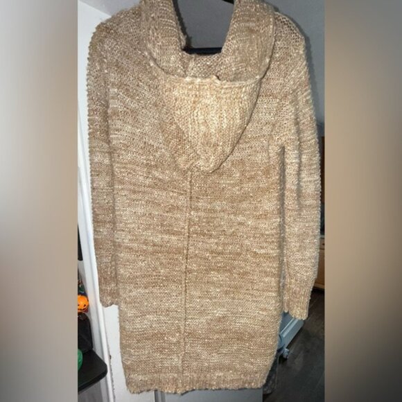 Easel Tan Knit Cardigan Knee Length Sweater. SUPER CUTE. Bought from boutique. - Picture 5 of 6